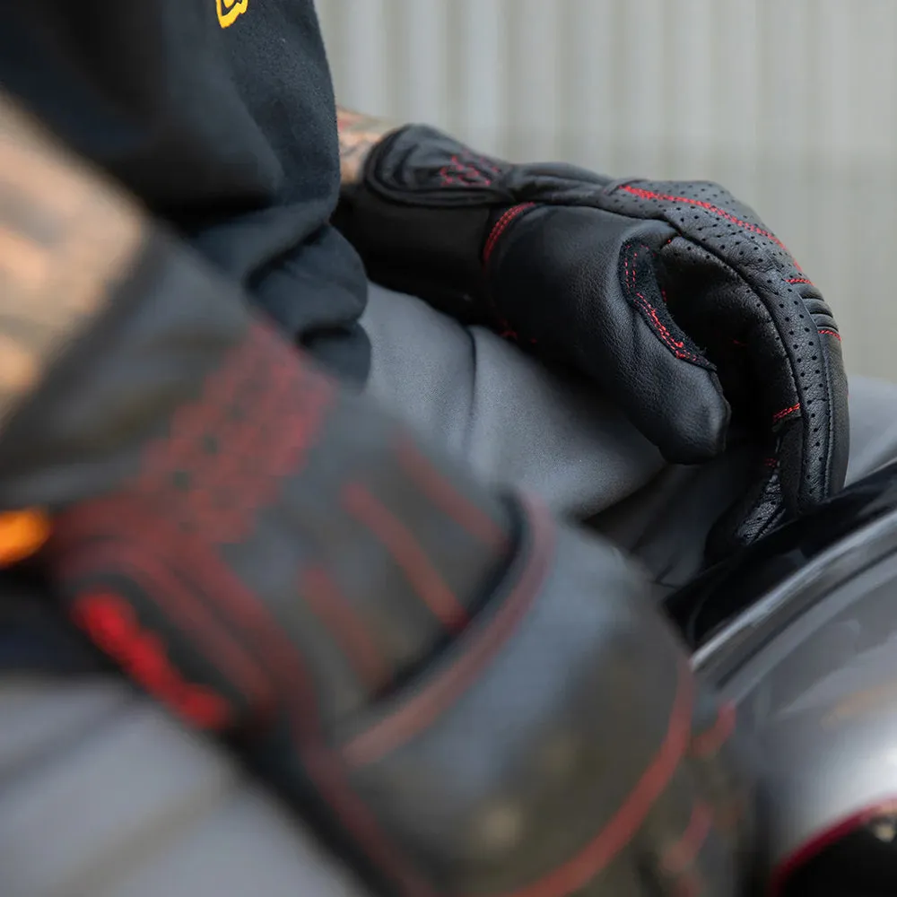 BILTWELL BORREGO LEATHER GLOVE [REDLINE]