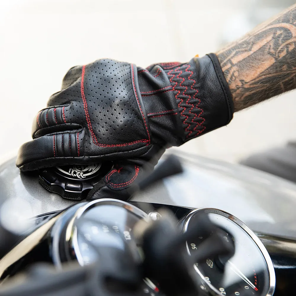 BILTWELL BORREGO LEATHER GLOVE [REDLINE]