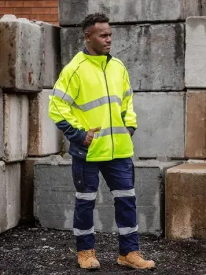 Bisley Men's Taped Hi Vis Zip Front Fleece BK6611T