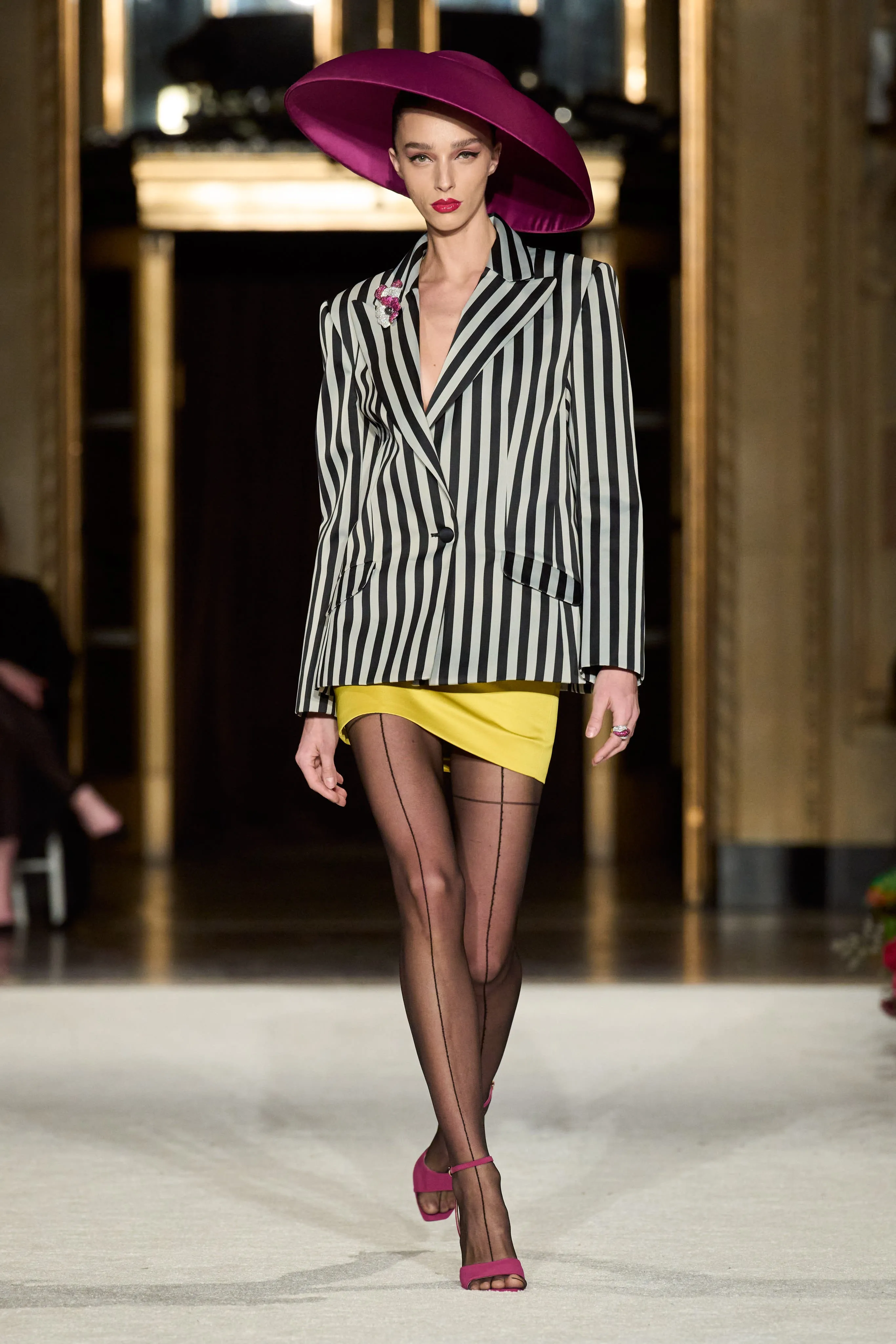 Black and White Stripe Oversized Blazer
