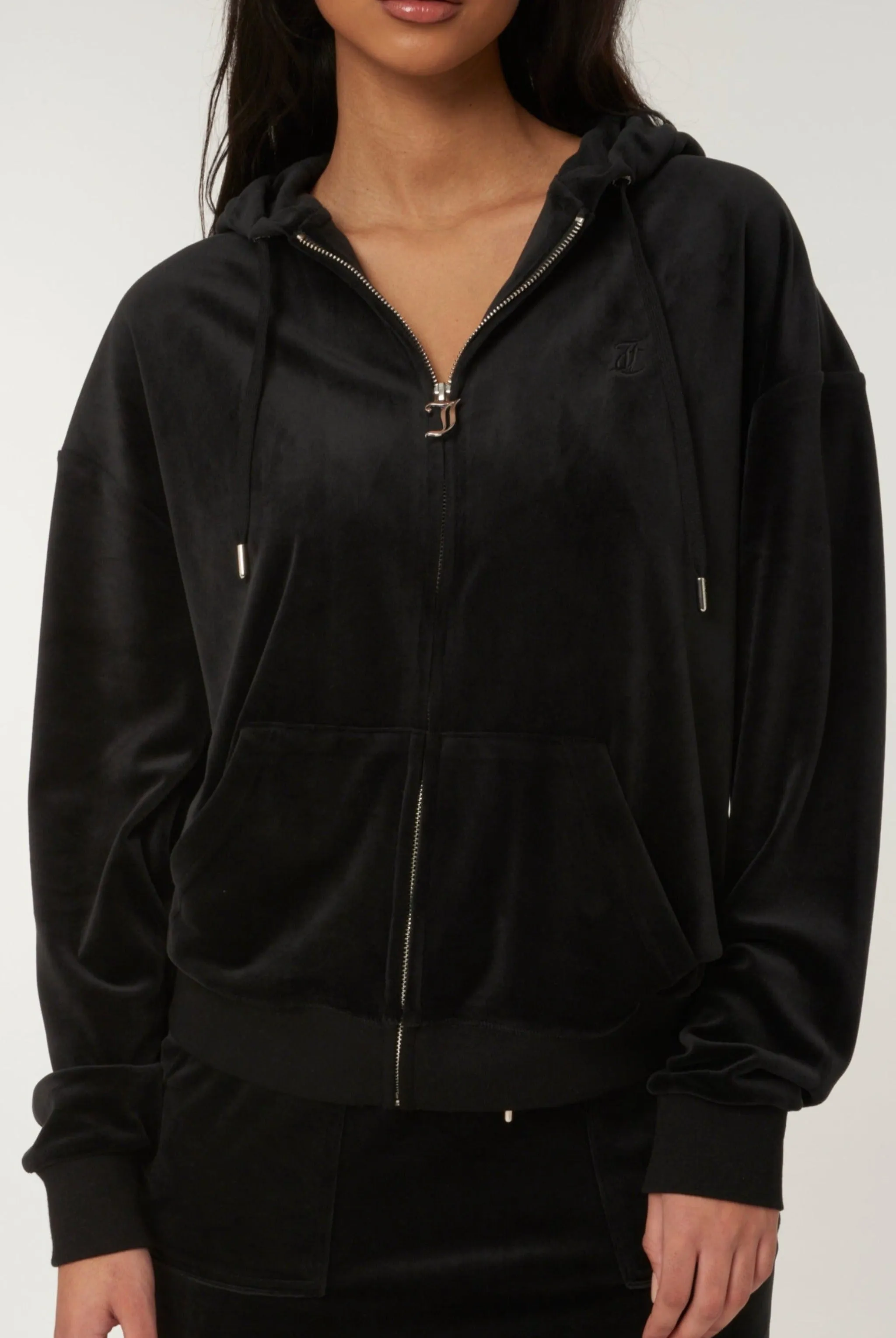 BLACK CLASSIC VELOUR OVERSIZED HOODIE