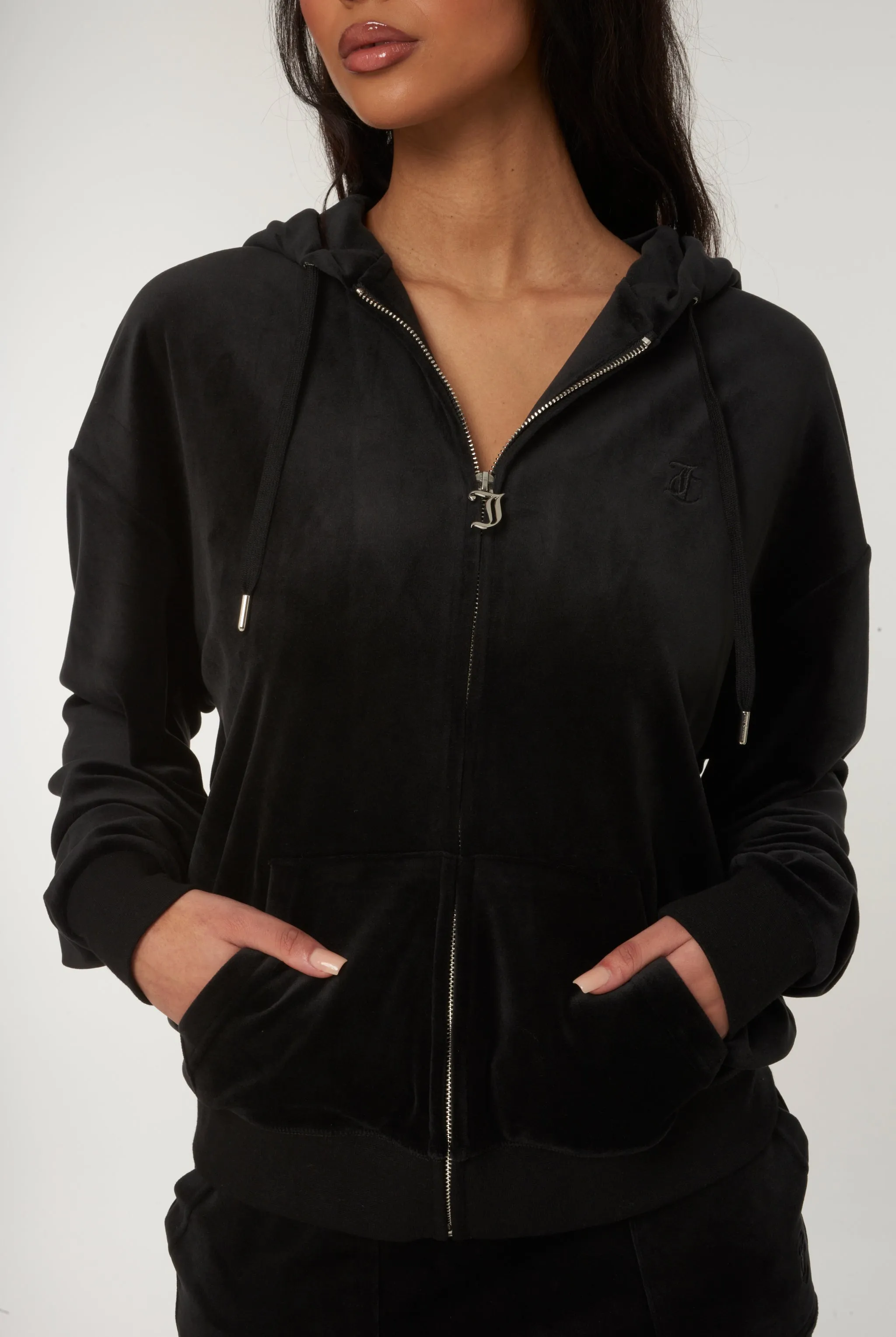 BLACK CLASSIC VELOUR OVERSIZED HOODIE