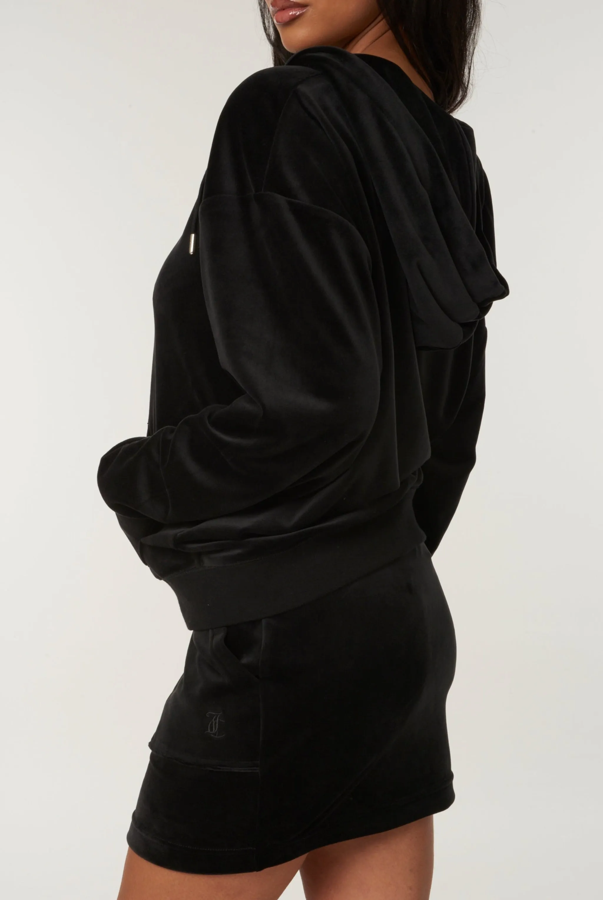 BLACK CLASSIC VELOUR OVERSIZED HOODIE