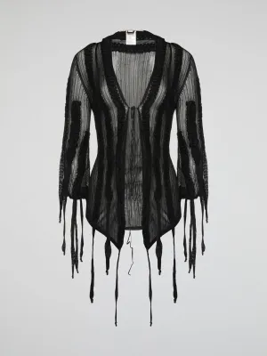 Black Mesh Cardigan