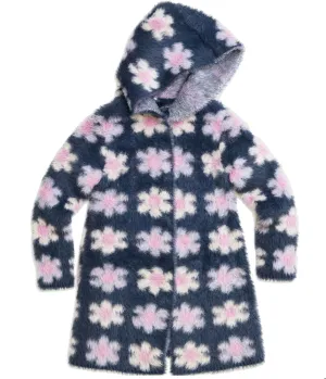 Blue Daisy Fluffy Coat