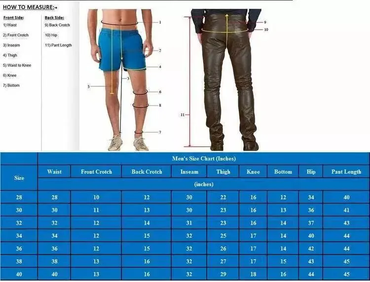 Brand New Mens Blue Premium Leather Pant. Real Soft Lambskin Biker Leather Pant.