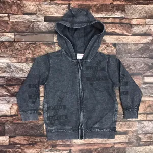 Brand prentl grey stone wash grey front zipper hoodies
