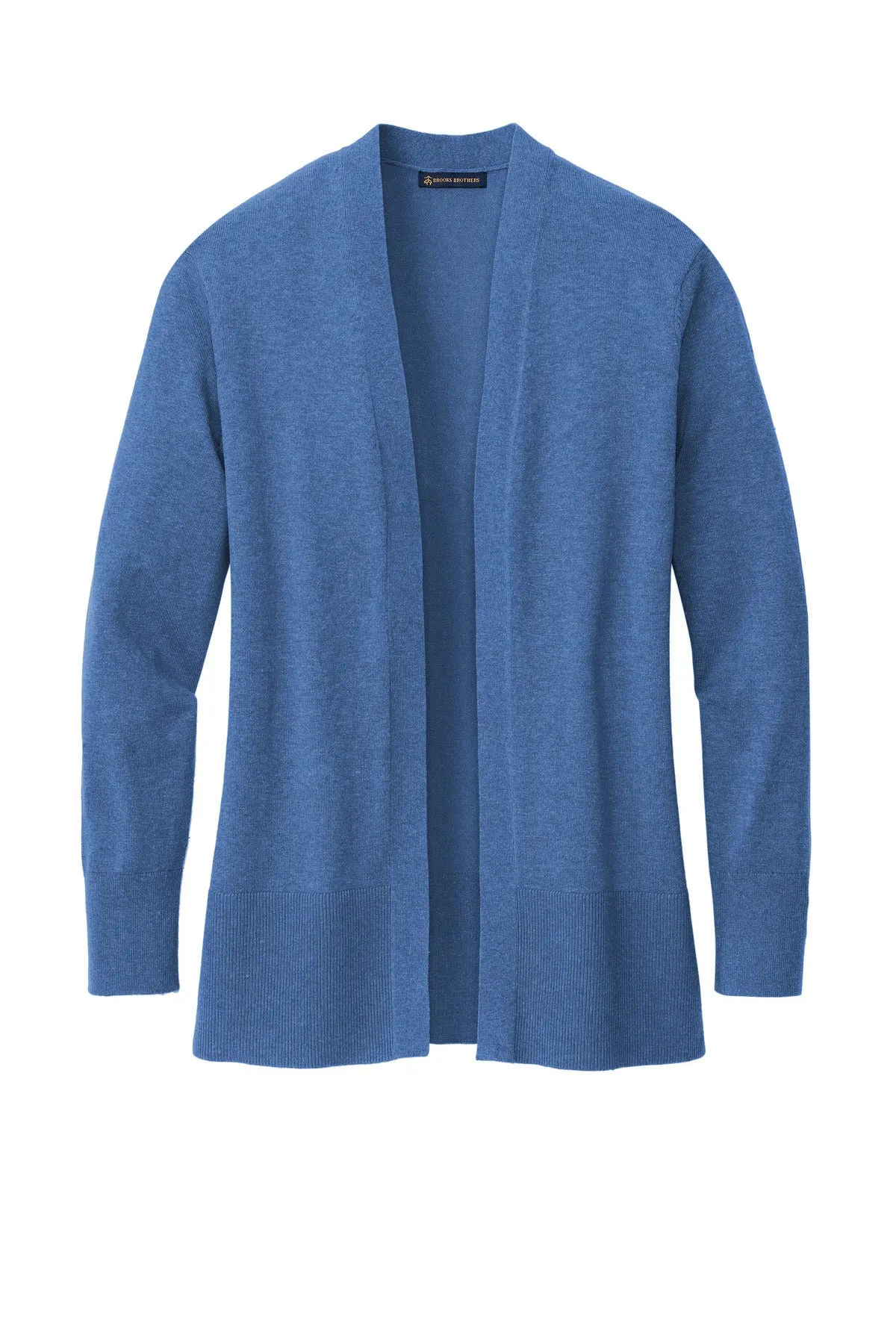 Brooks Brothers Women's Cotton Stretch Long Cardigan Sweater BB18403 Charter Blue Heather