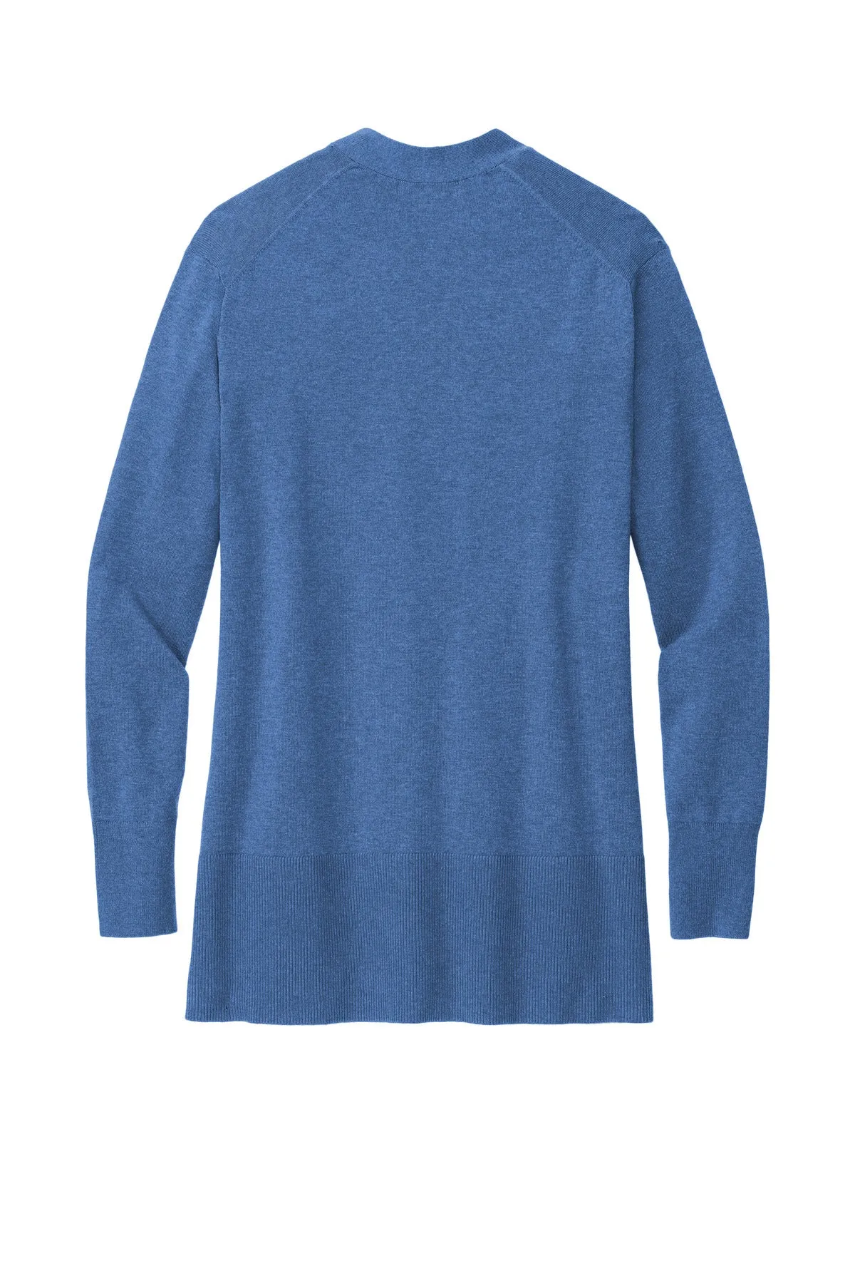 Brooks Brothers Women's Cotton Stretch Long Cardigan Sweater BB18403 Charter Blue Heather