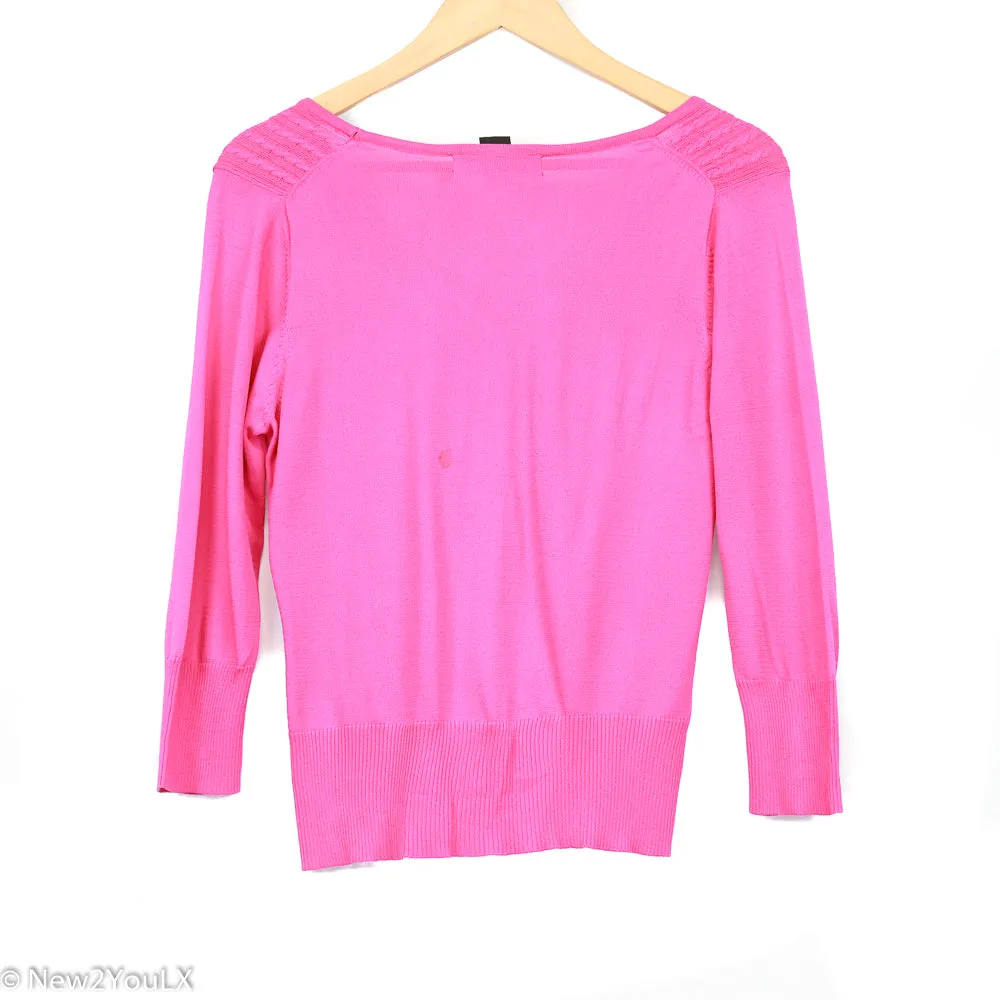 Bubble Gum Pink Button Up Sweater (Linda)