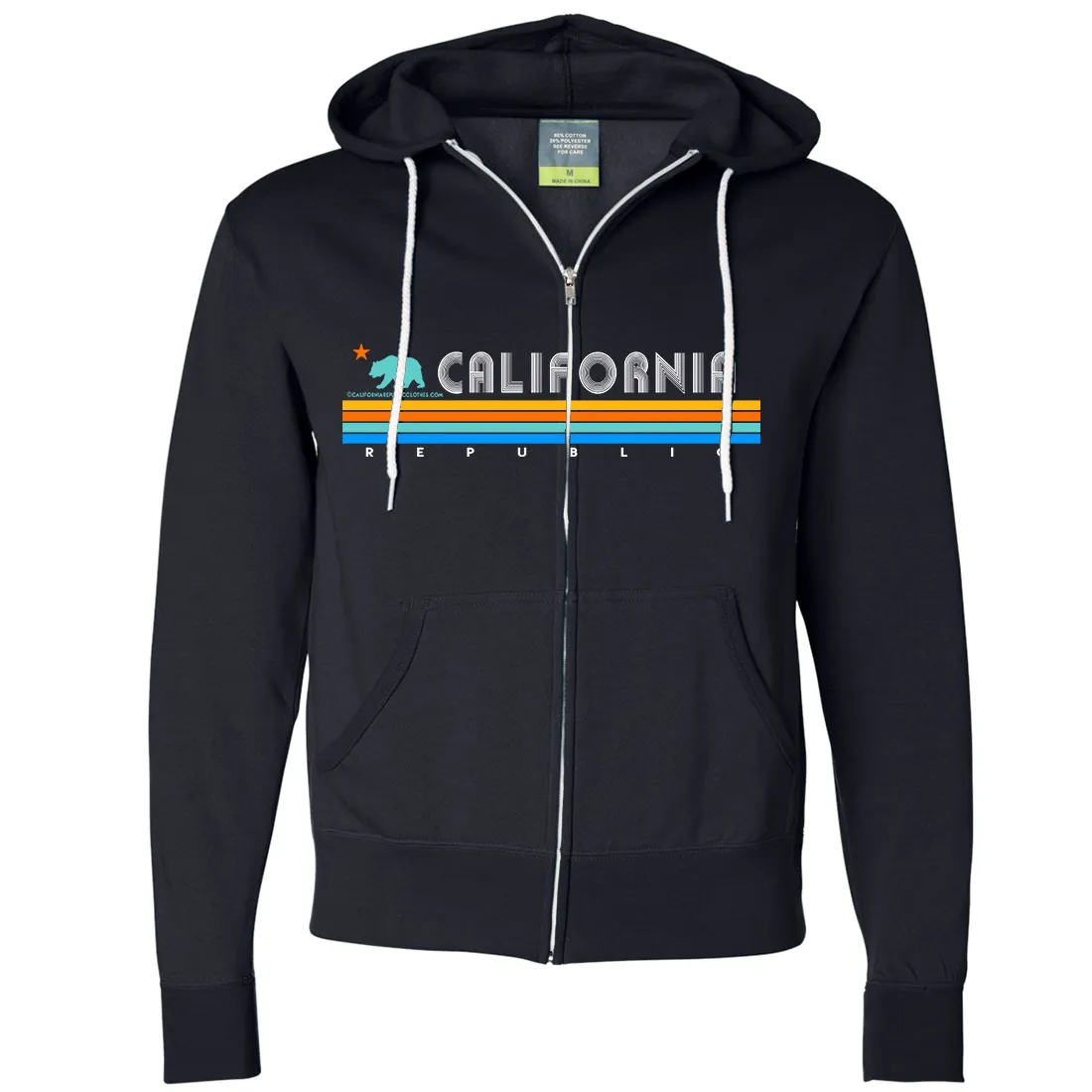 California Republic Vintage Stripe Zip-Up Hoodie