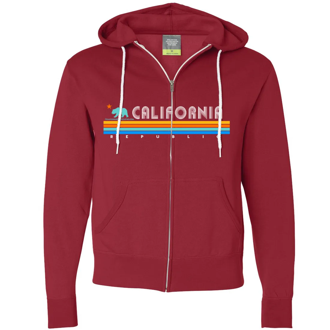 California Republic Vintage Stripe Zip-Up Hoodie