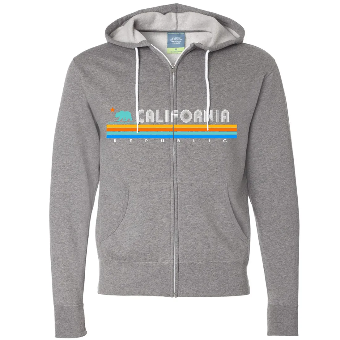 California Republic Vintage Stripe Zip-Up Hoodie