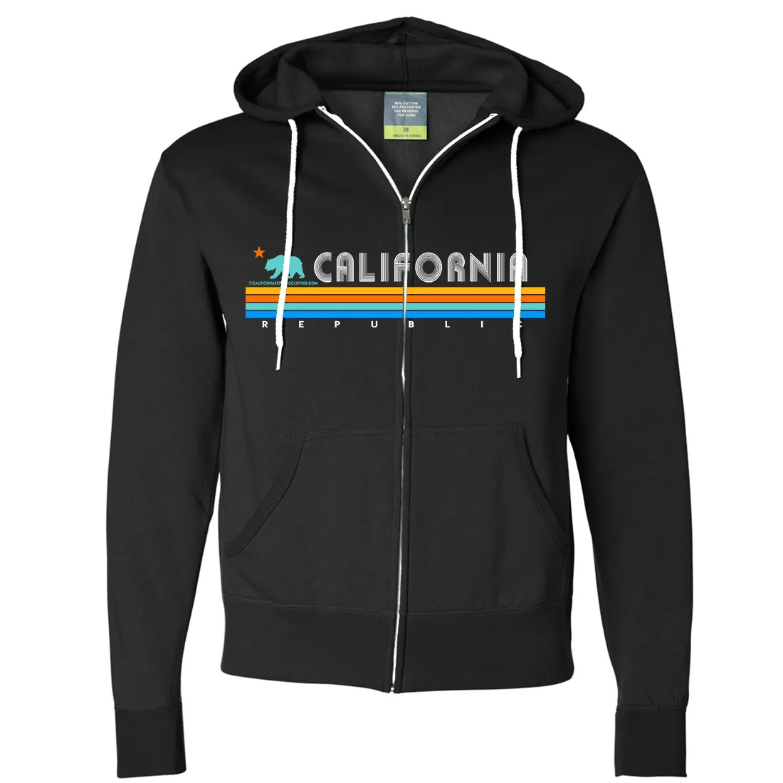 California Republic Vintage Stripe Zip-Up Hoodie