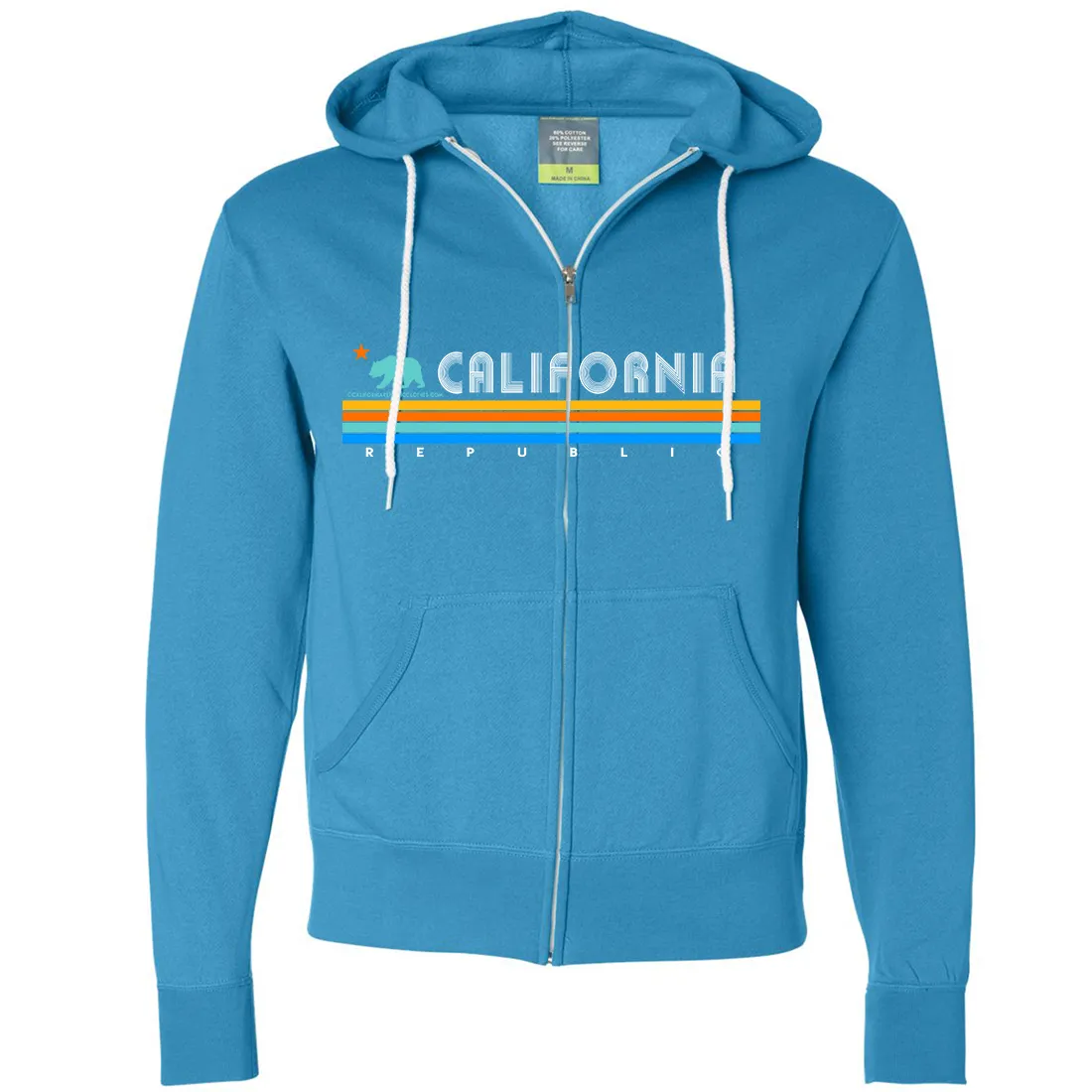 California Republic Vintage Stripe Zip-Up Hoodie