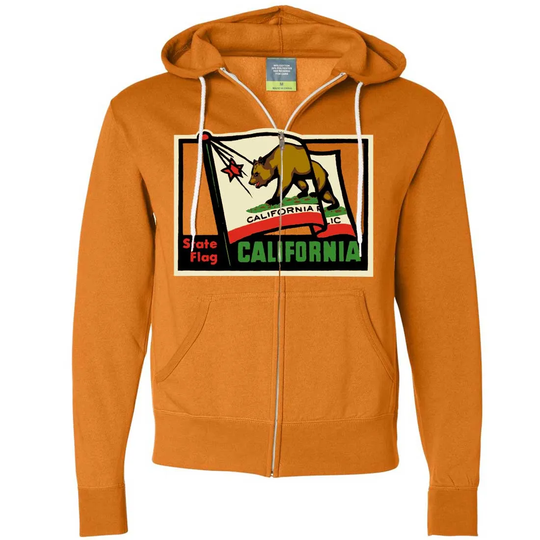 California Vintage State Flag Zip-Up Hoodie