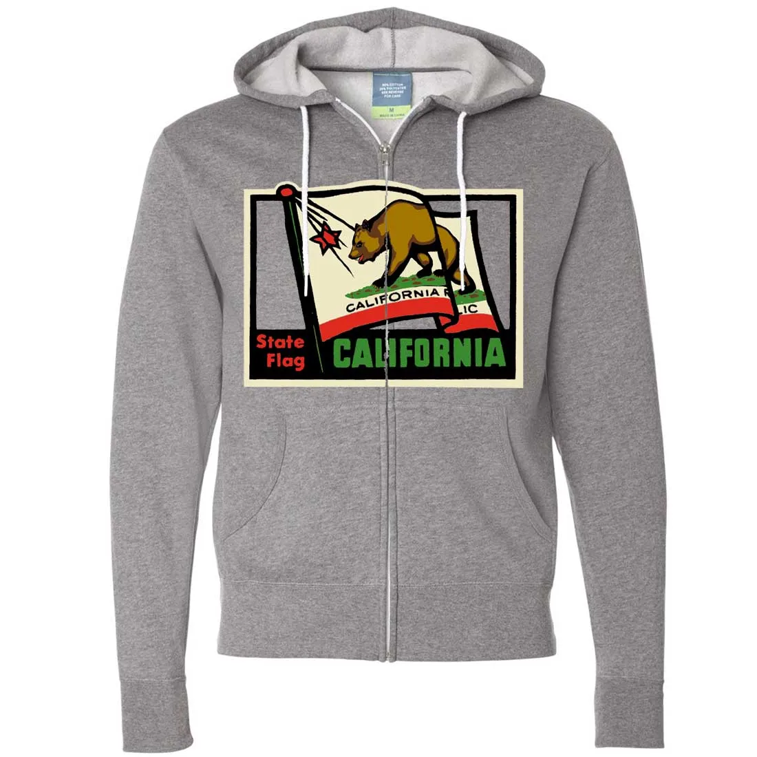 California Vintage State Flag Zip-Up Hoodie