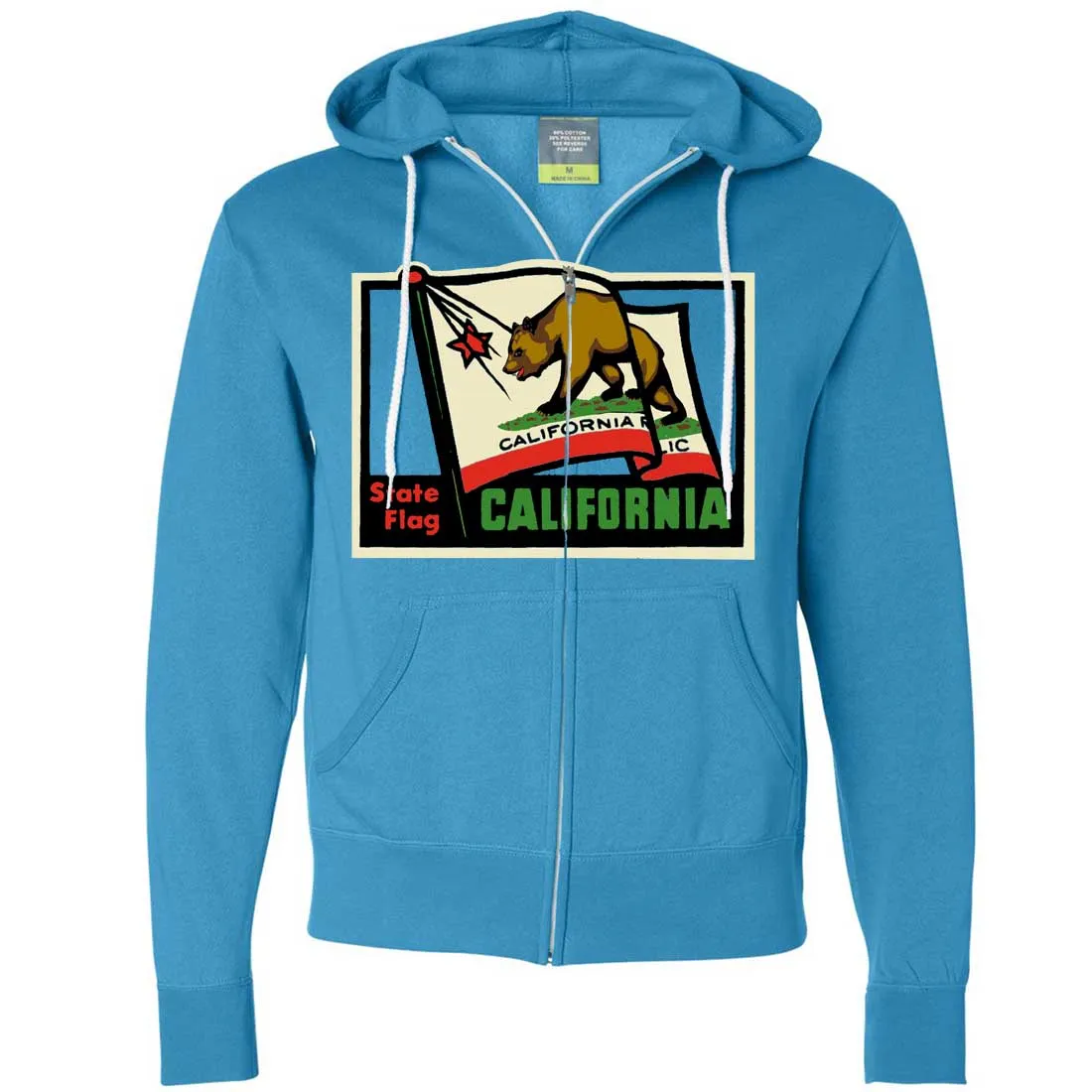 California Vintage State Flag Zip-Up Hoodie