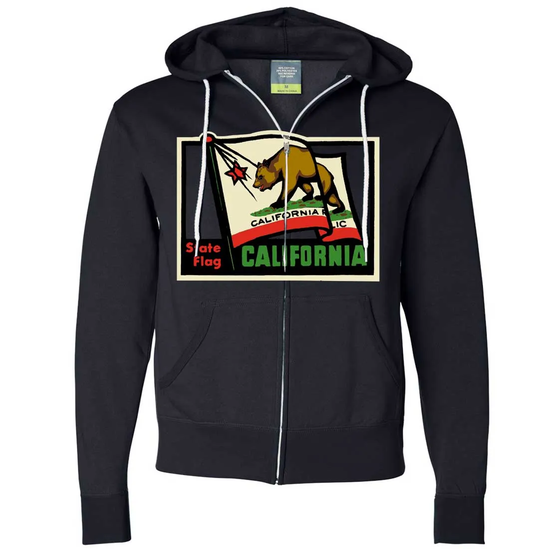 California Vintage State Flag Zip-Up Hoodie