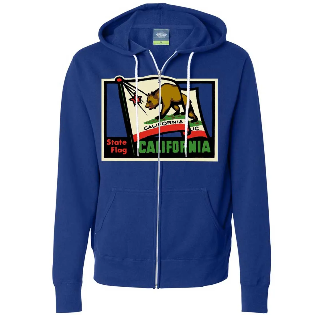 California Vintage State Flag Zip-Up Hoodie