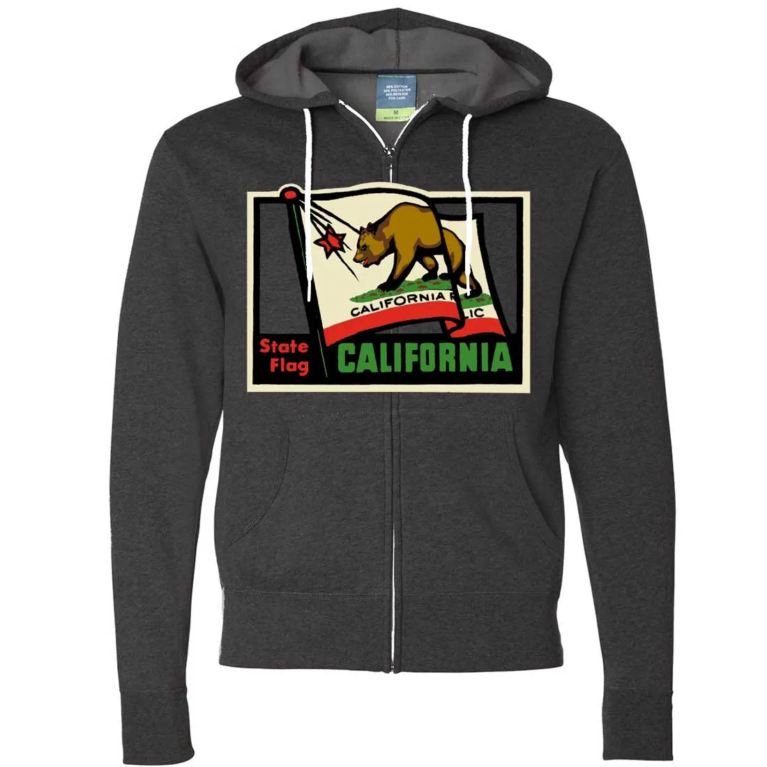California Vintage State Flag Zip-Up Hoodie
