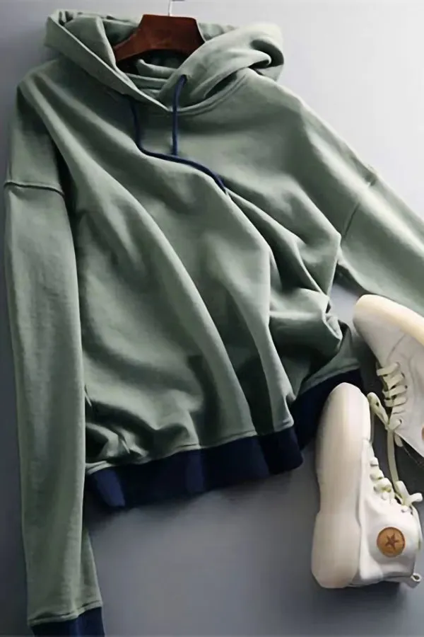 Casual Solid Color Hoodie