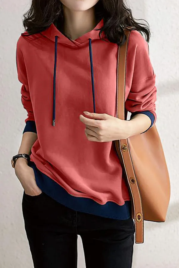 Casual Solid Color Hoodie