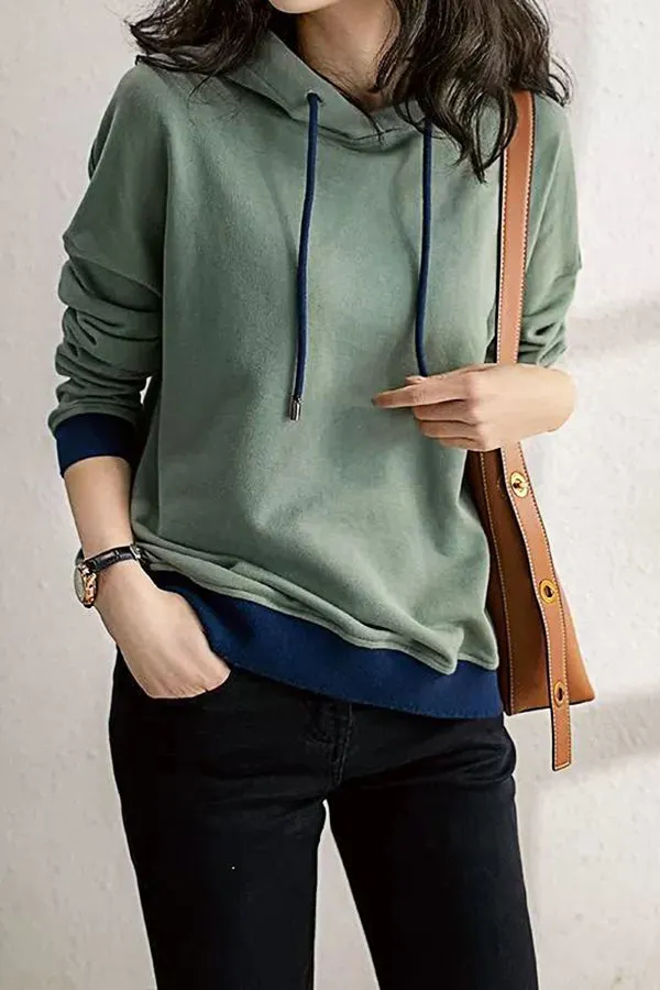 Casual Solid Color Hoodie