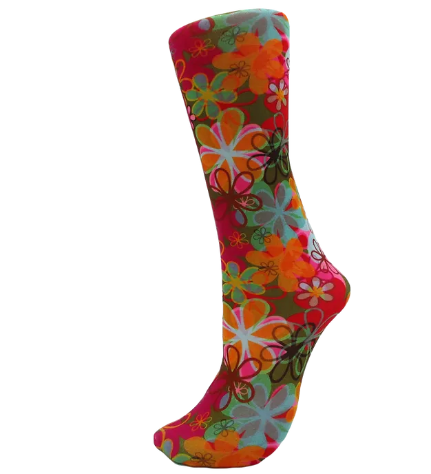 Celeste Stein ~ COMPRESSION Socks ~ Bright Flower Power