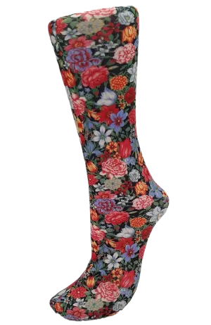 Celeste Stein ~ COMPRESSION Socks ~ Flowers by Night