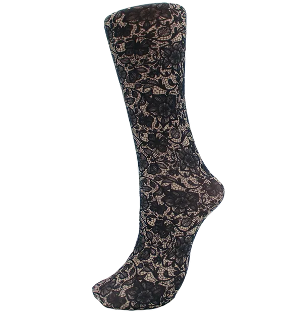 Celeste Stein ~ COMPRESSION Socks ~ Navy Lace