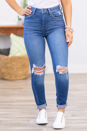 Cello High Rise Cuffed Hem Skinny Jeans