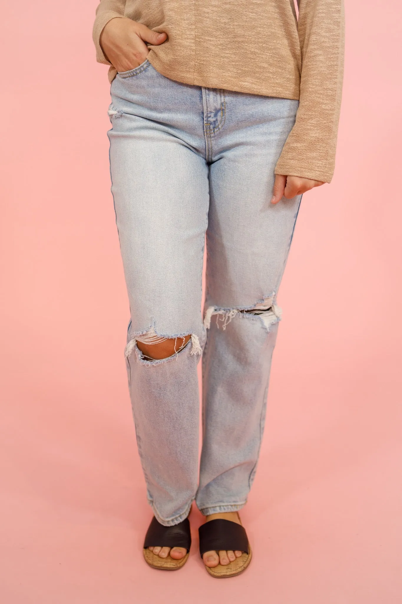 Cello Split Knee Dad Jeans