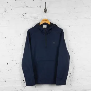 Champion 1/4 Zip Hoodie - Blue - L