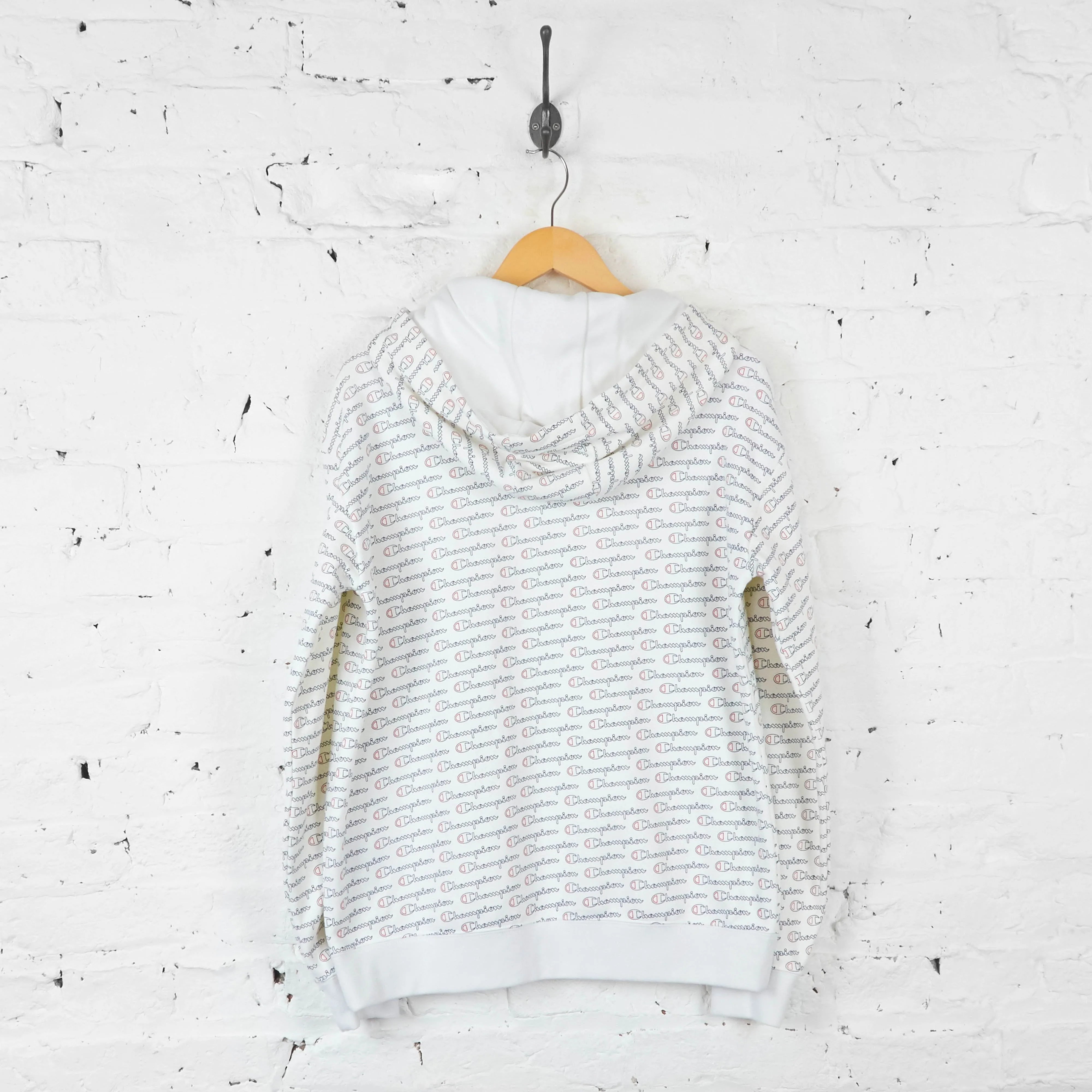Champion All Over Print Hoodie - White - M