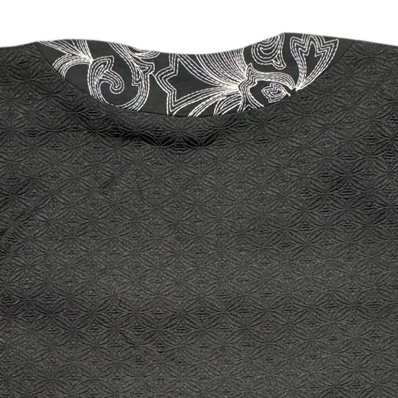 Chico’s Paisley Patch-Print Jacket Size 2 US 12/14 Neutral 3/4 Sleeve Relaxed
