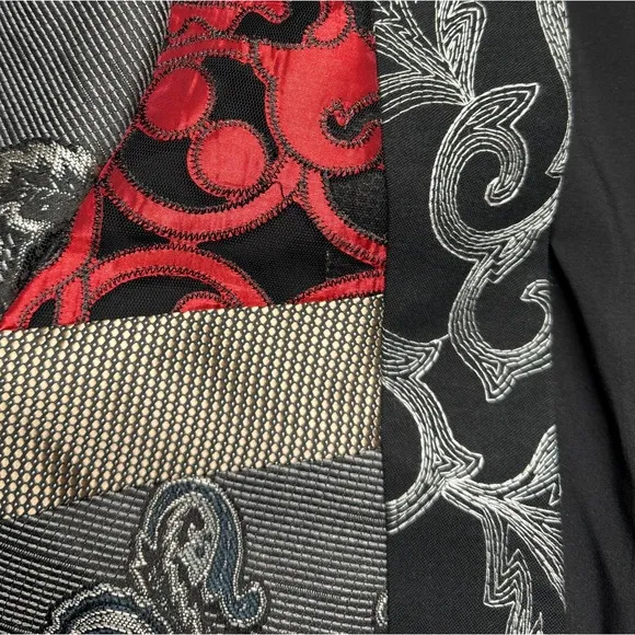 Chico’s Paisley Patch-Print Jacket Size 2 US 12/14 Neutral 3/4 Sleeve Relaxed
