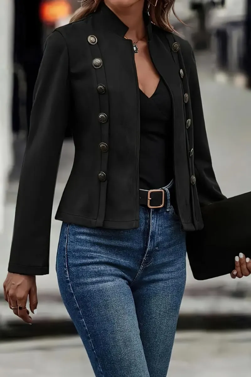 Chouyatou Women's Faux Suede Leather Jacket 2024 Fall Winter Clothes Casual Business Long Sleeve Blazer Jacket Coat