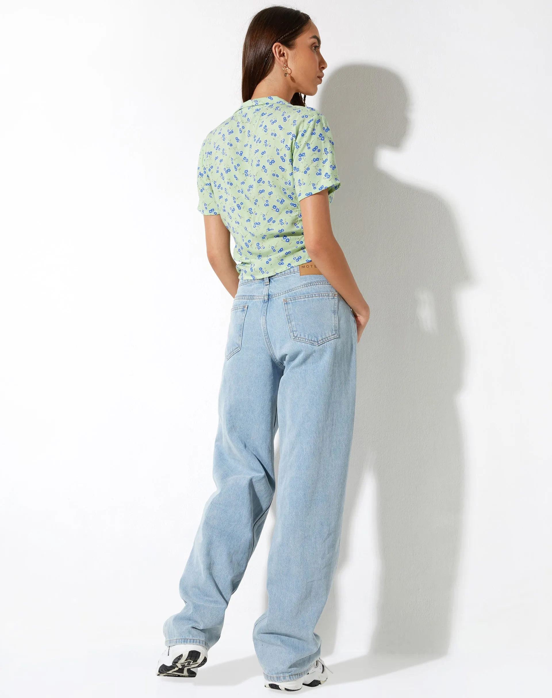 Chu Top in Lime Floral