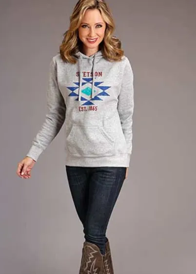 CL11-098-0562-7087 Womens Aztec Screen Print Hoodie