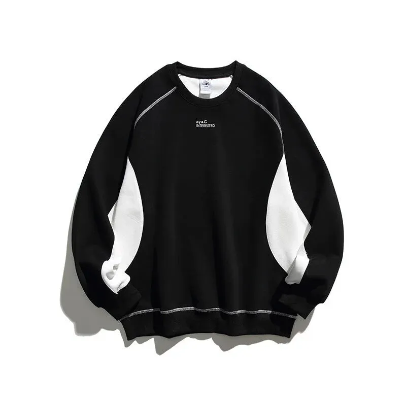 Contrast Color Round Neck Sweatshirt