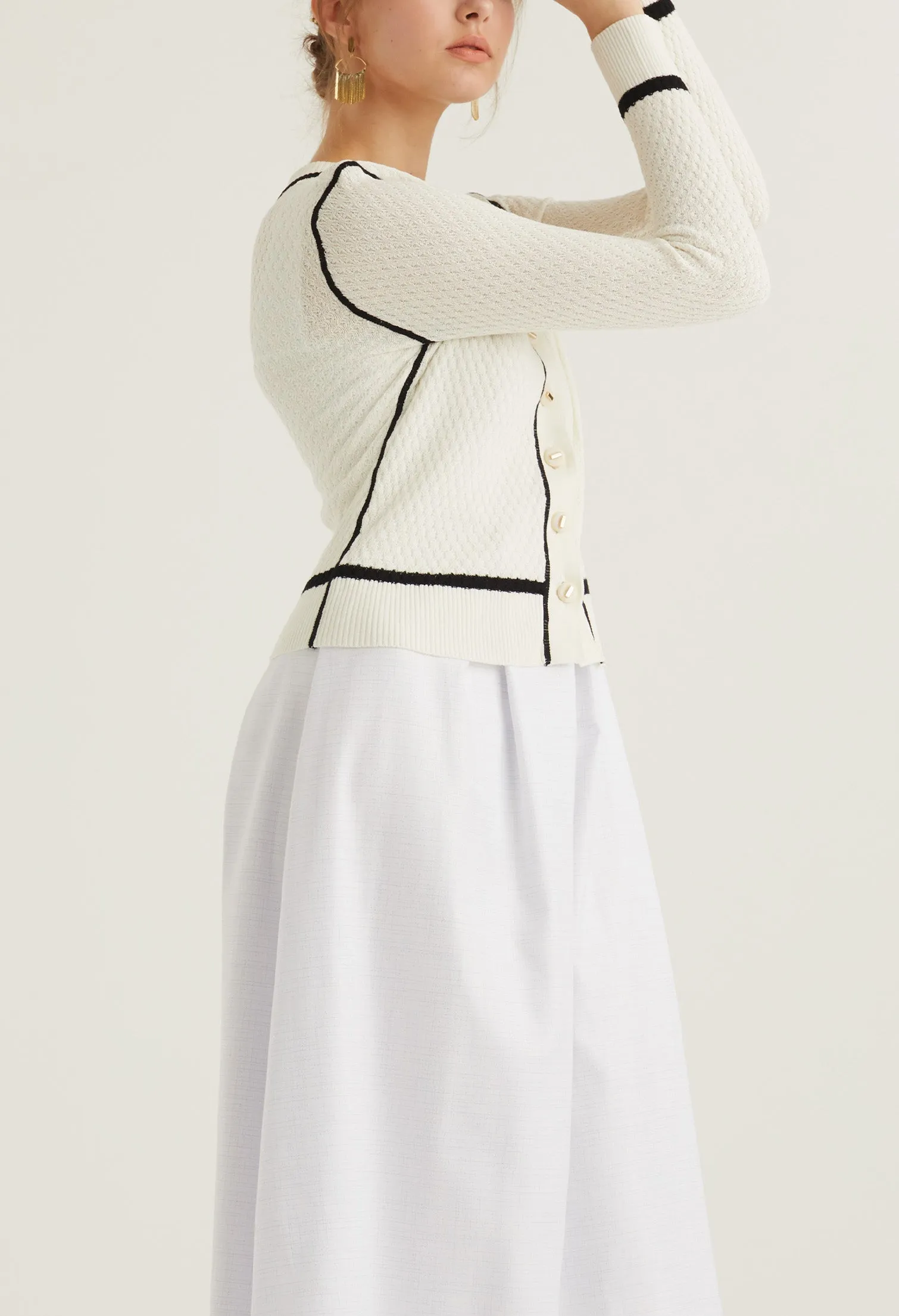Contrast Detailed Cardigan