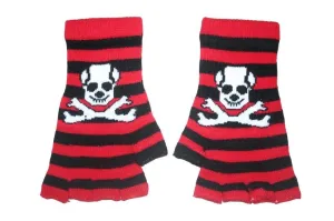 Copy of Black and Red Skull Fingerless Gloves