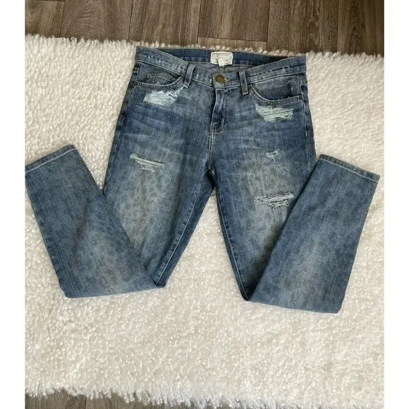 Current/Elliot The Stiletto Denim Leopard Destroy 29