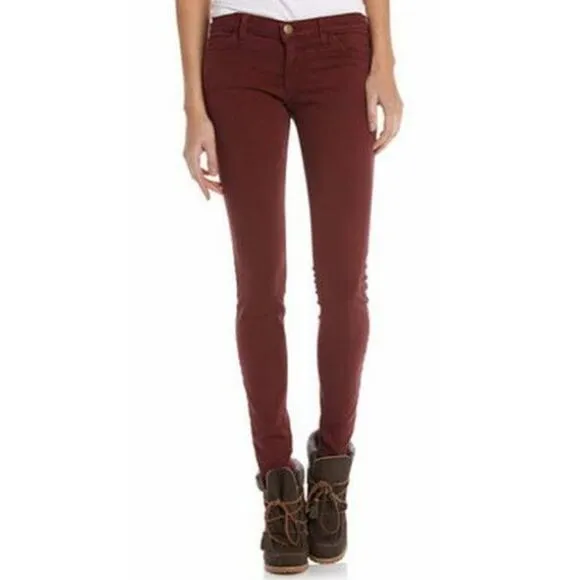 CURRENT/ELLIOTT The Ankle Skinny low rise waist retro jeans in garnet Size 27