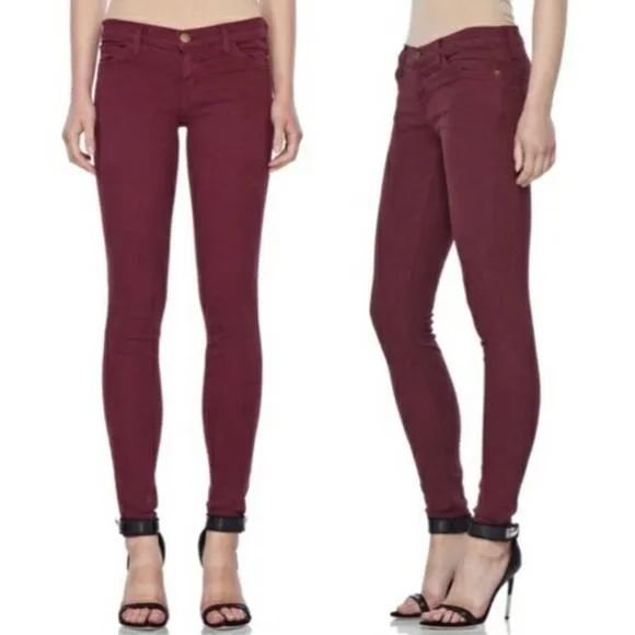CURRENT/ELLIOTT The Ankle Skinny low rise waist retro jeans in garnet Size 27