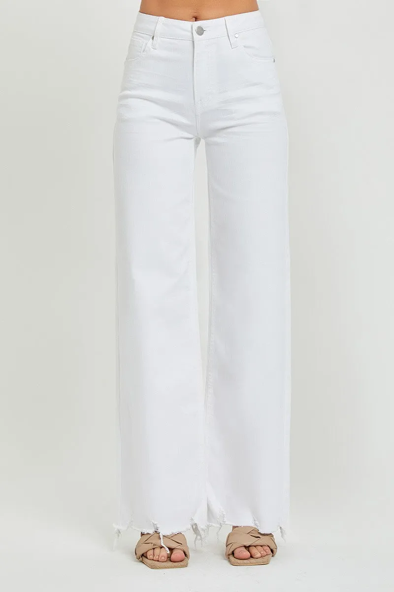 CURVY - HIGH RISE WIDE JEANS BY RISEN - WHITE