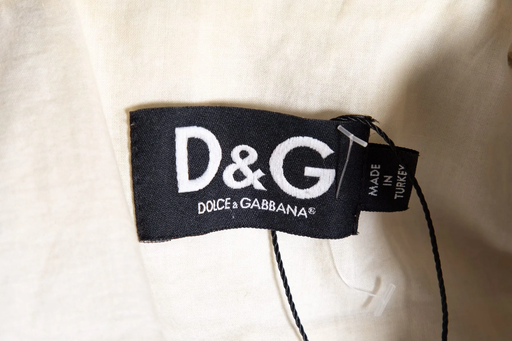 D&G White Leather Zip Up Jacket SZ 40