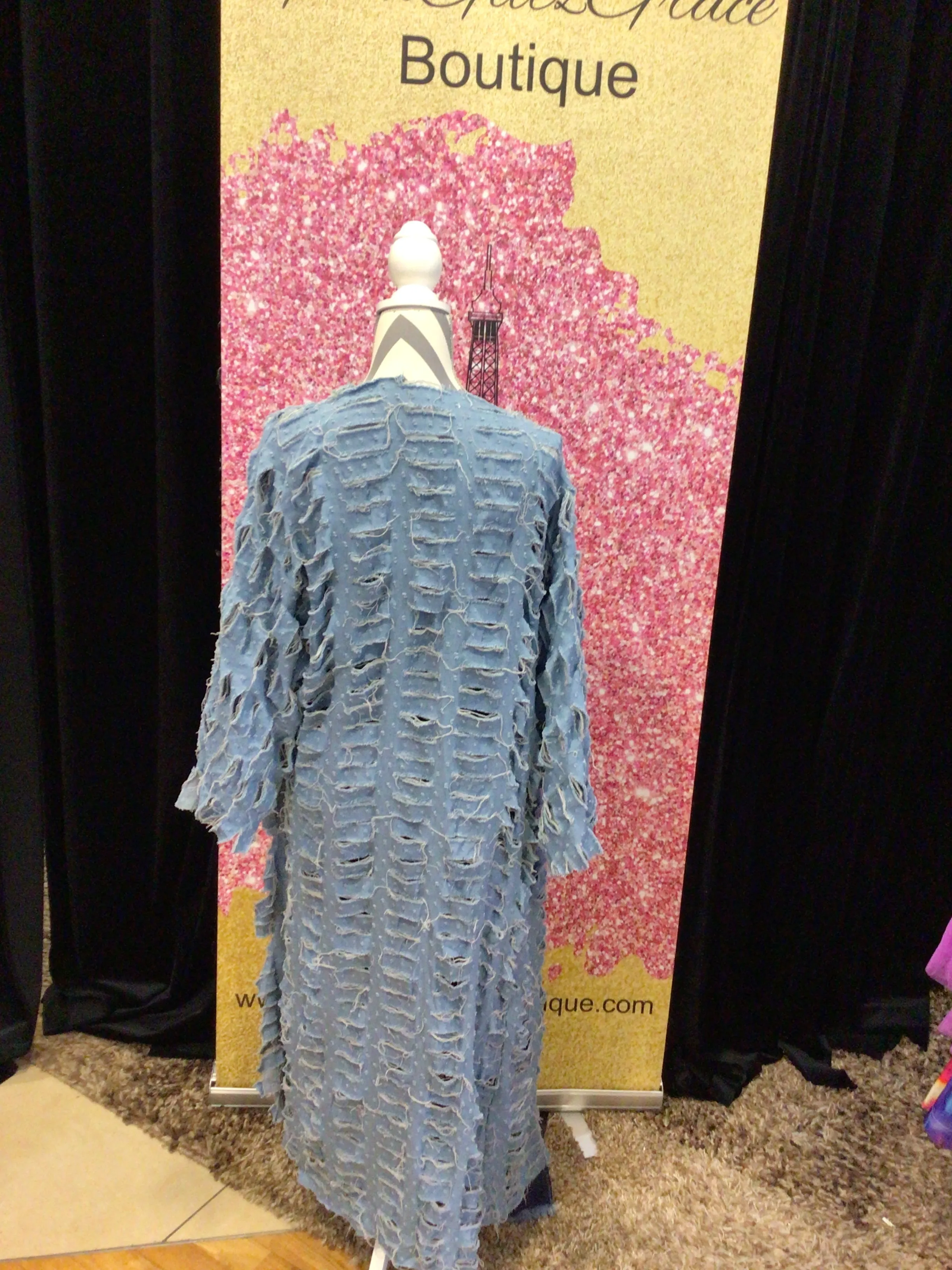 Demin oversized destroyed cardigan