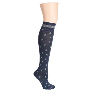 DR. MOTION COMPRESSION SOCKS DITSY DAISY DENIM HEATHER